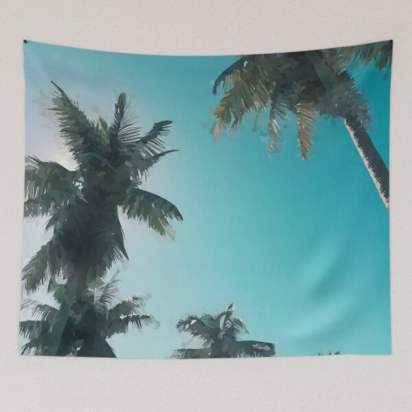 Item preview, Blue Sky Through Tropical Palm Trees - Watercolour Style designed and sold by WWWC2288.