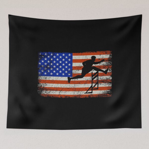 Item preview, American Flag Hurdles Hurdling Hurdler Patriotic designed and sold by CuteDesigns1.