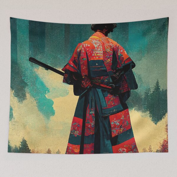 Item preview, Samurai en Yukata Arte abstracto generado por IA designed and sold by MeAI-Art.