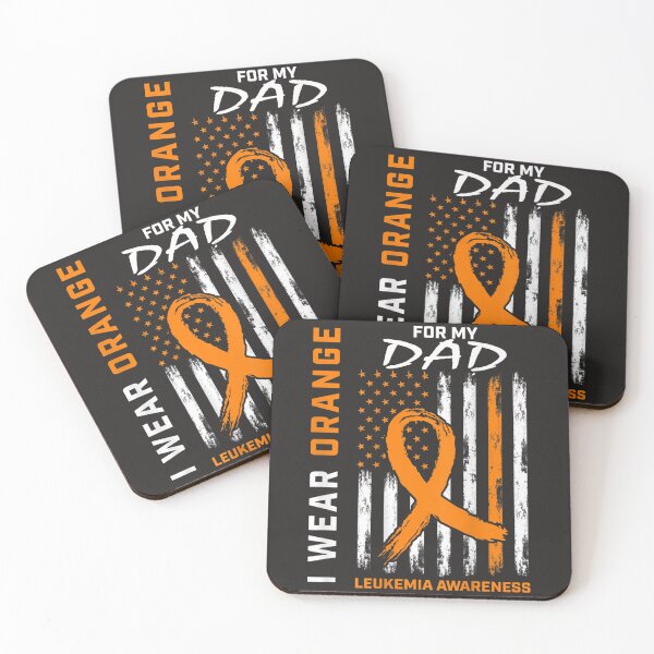 Item preview, I Wear Orange For My Dad Leukemia Awareness American Flag  designed and sold by Miriam Brayan.