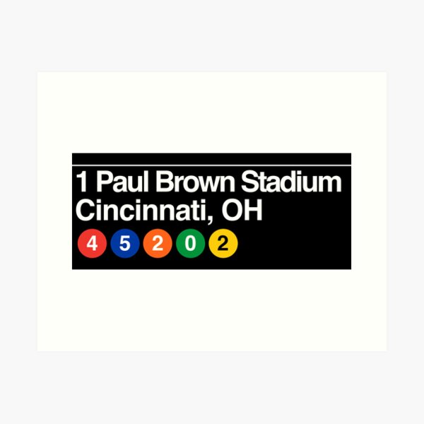 Cincinnati Bengals Wall Art Poster, Paul Brown Stadium Wall Art