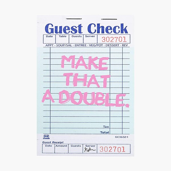 Item preview, double - GUEST CHECK @NIKKISBLING_ designed and sold by nicolekap29.