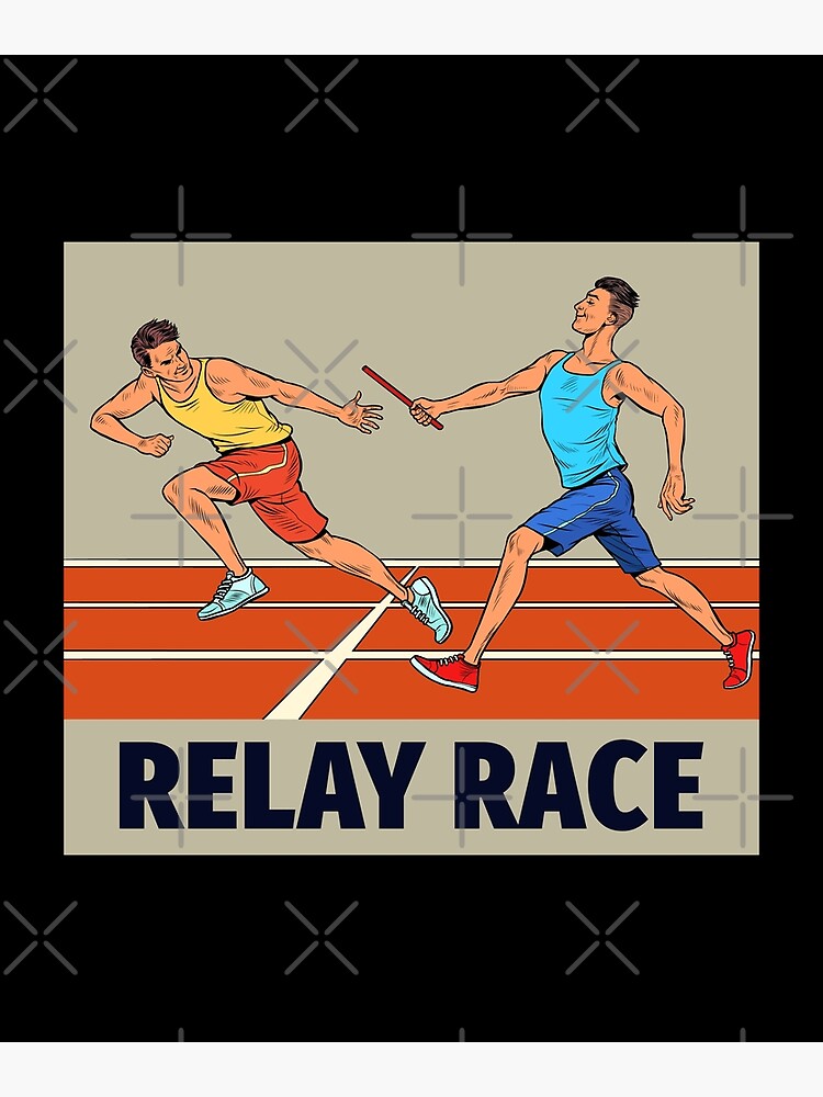 "Relay race run athlete track and field running" Poster for Sale by