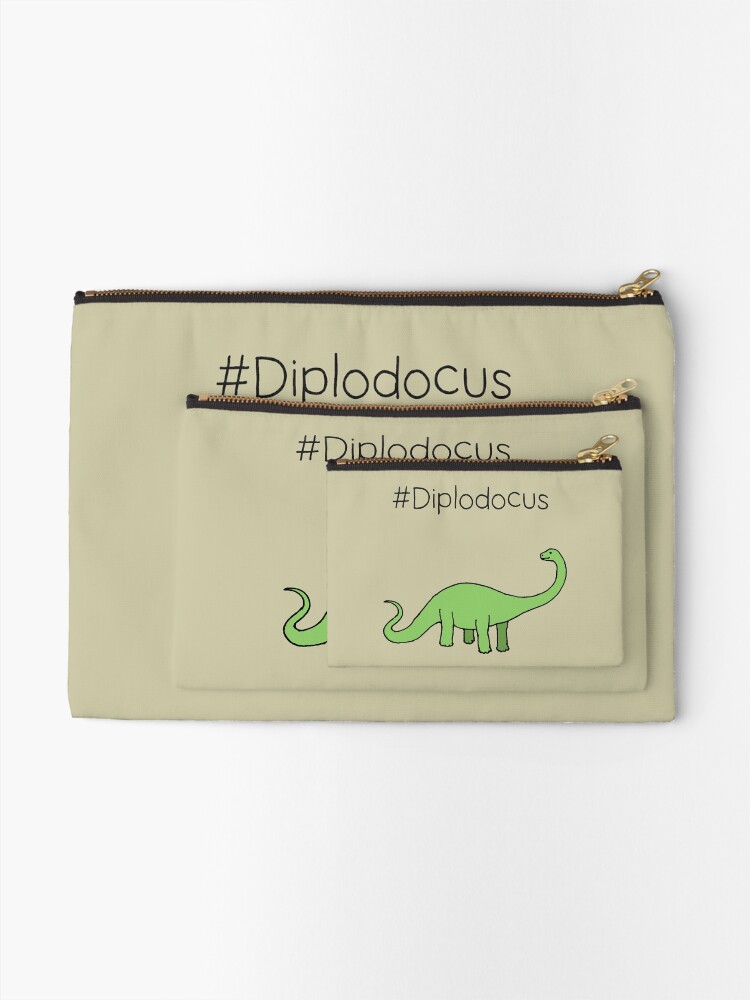 Alternate view of #Diplodocus - dinosaur design by Cecca Designs Zipper Pouch