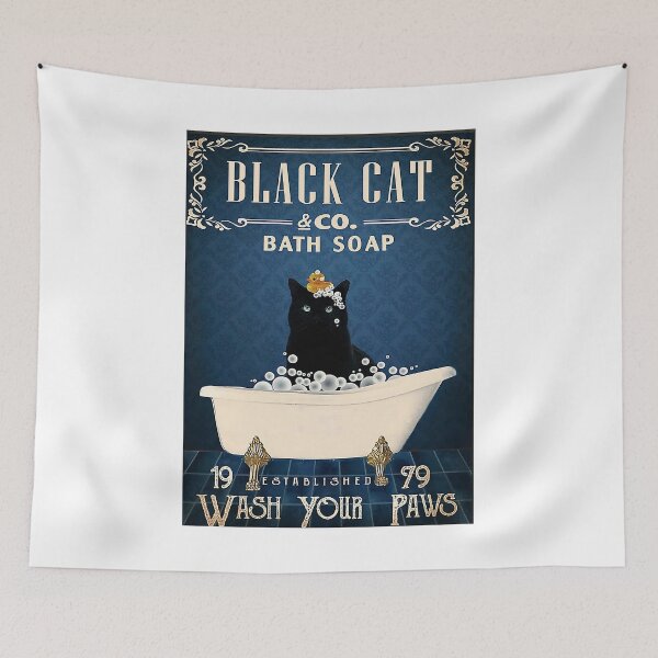 Item preview, Black Cat Play Duck designed and sold by bushedeld.