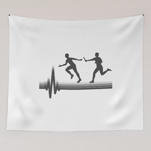 Item preview, Relay race run athlete track & field heartbeat designed and sold by CuteDesigns1.