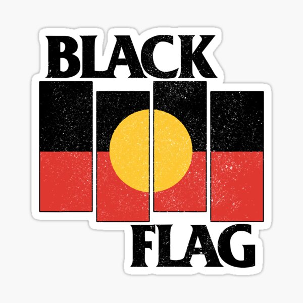 "Indigenous Black Flag [White Worn Look]" Sticker for Sale by Victoria