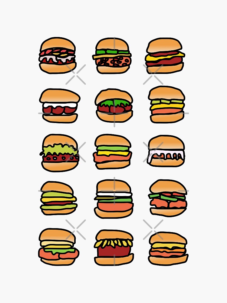 Mini Burgers Sticker for Sale by Playful-Shop