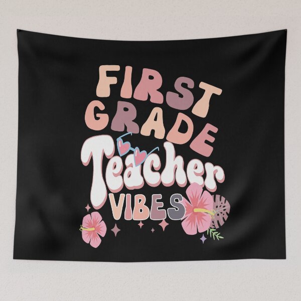 Item preview, First Grade Teacher Vibes Funny First Grade Teacher designed and sold by SharpThreadZ.