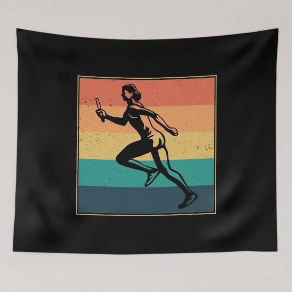 Item preview, Relay race run athlete track and field vintage retro designed and sold by CuteDesigns1.