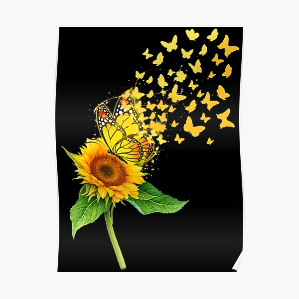 Sunflower Butterflies Dreams Monarchs Natural Poster For Sale By Jatpartshop Redbubble 1595