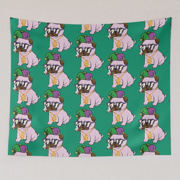 Item preview, Animal Bp Dog Doggy wearing a jester's hat while smoking designed and sold by YourLifeStyler.