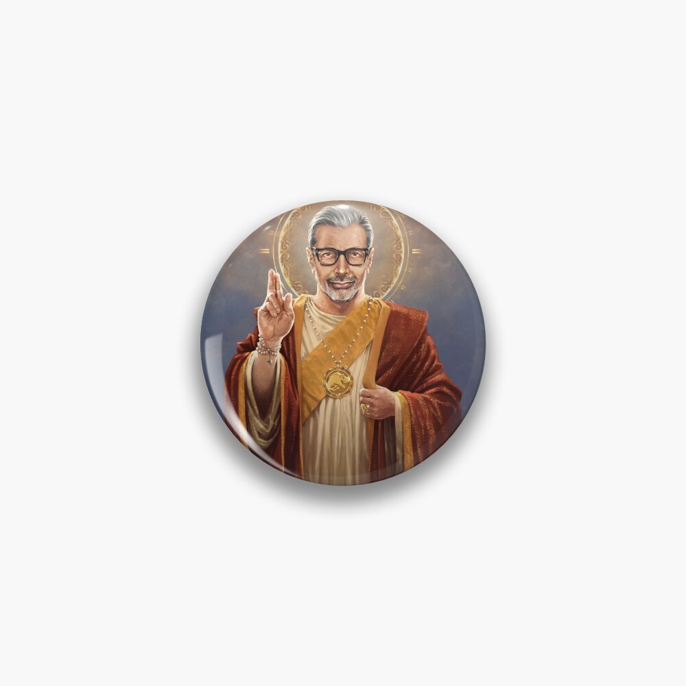 Saint Jeff of Goldblum - Jeff Goldblum Original Religious Painting Pin