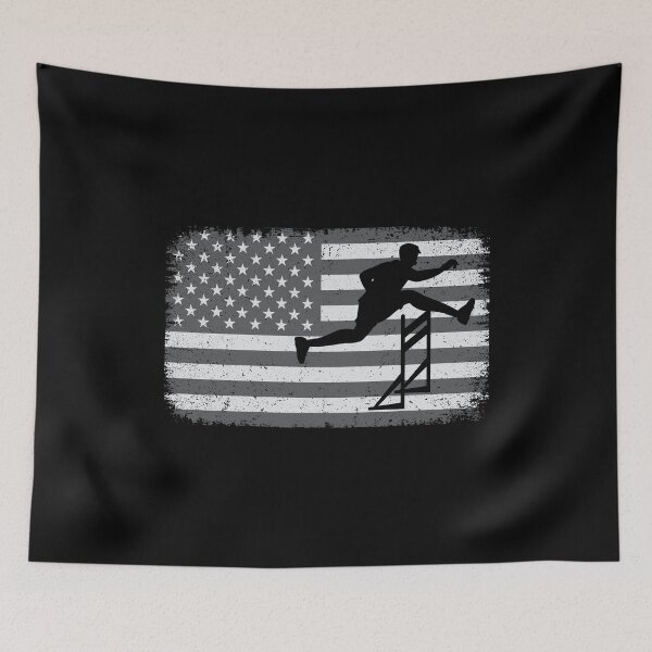 Item preview, American Flag Hurdles Hurdling Hurdler Patriotic designed and sold by CuteDesigns1.