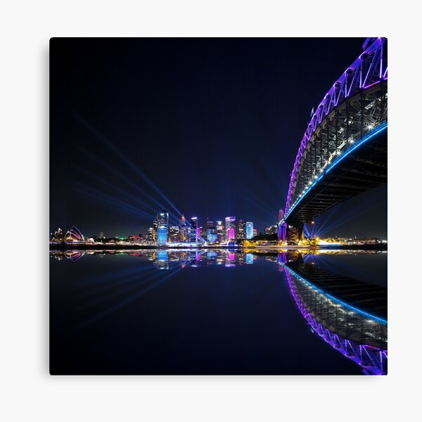 Vivid Sydney Harbour Reflections Canvas Print