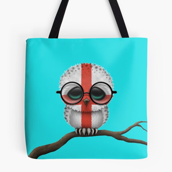 Item preview, Nerdy English Baby Owl on a Branch designed and sold by JeffBartels.