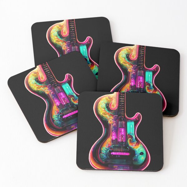 Item preview, Gfab Bfab Gen Ai FFab ABAI Surreal Trends Clothing Neon Electric guitar designed and sold by Surrealtrends.