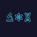 Neon Blue Science Icons Poster By Happinessinatee Redbubble