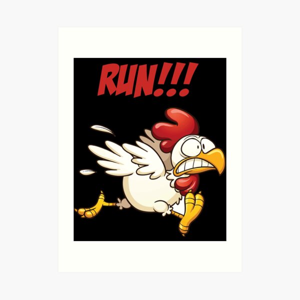 run-chicken-run-meme-art-print-for-sale-by-dicerolltee-redbubble