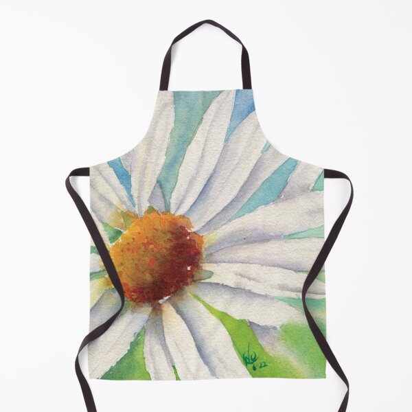 Item preview, Fresh as a Daisy - watercolor daisy on blue and green background designed and sold by Nadeasart.