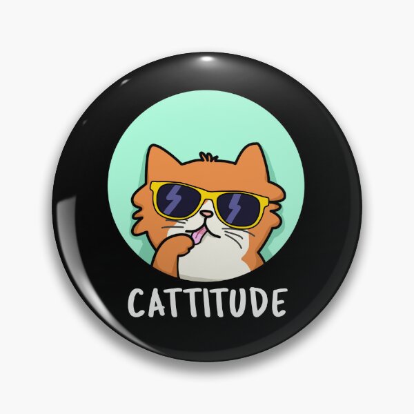 Item preview, Cattitude Funny Cat Puns (Dark BG) designed and sold by punnybone.