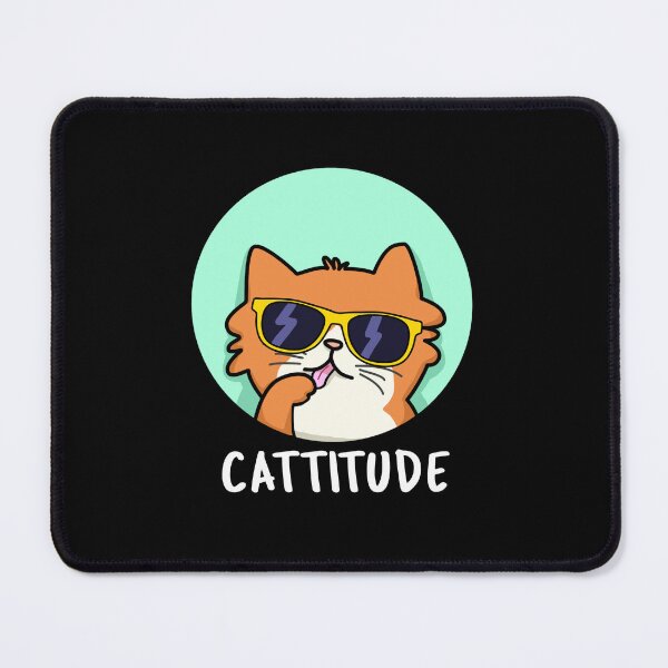 Item preview, Cattitude Funny Cat Puns (Dark BG) designed and sold by punnybone.