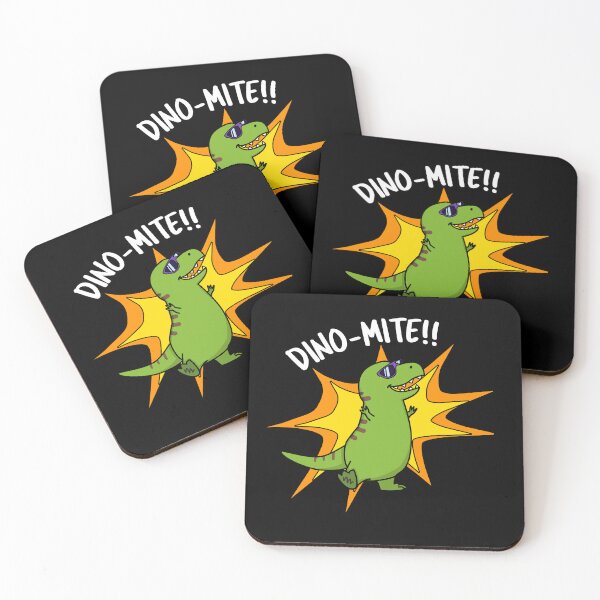 Item preview, Dino-mite Funny Dinosaur Puns (Dark BG) designed and sold by punnybone.