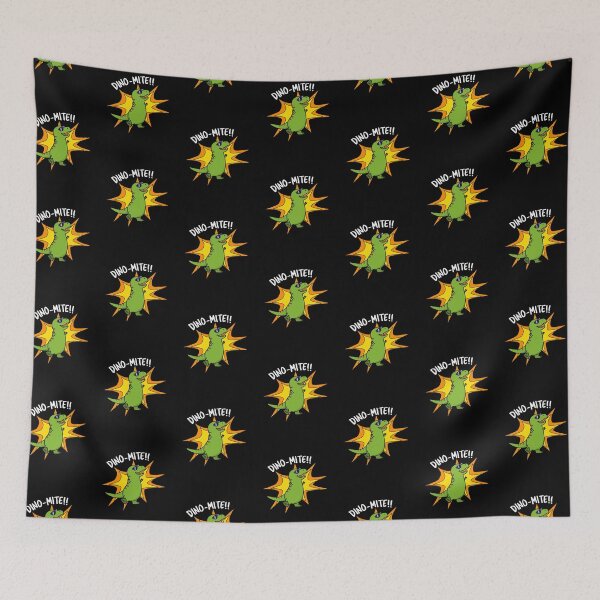 Item preview, Dino-mite Funny Dinosaur Puns (Dark BG) designed and sold by punnybone.