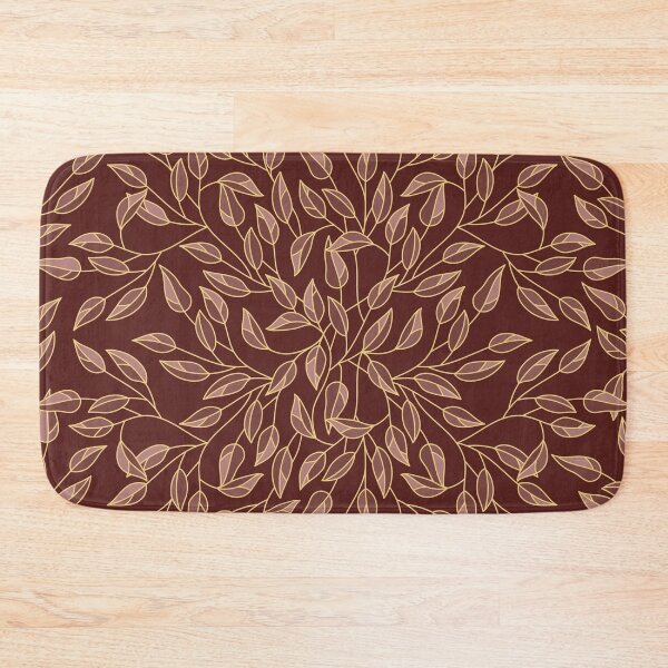 Item preview, Leaves Pattern (Gold Line Art, Autumn Leavesl) designed and sold by ObsidianDaz.