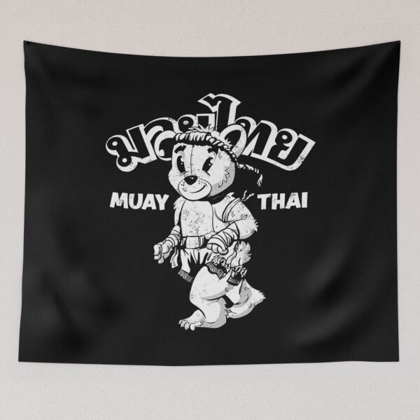 Item preview, Vintage White Muay Thai Boxing Mascot Bear designed and sold by PatrickWeidle.