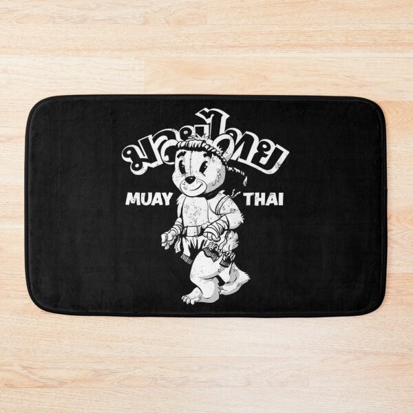 Item preview, Vintage White Muay Thai Boxing Mascot Bear designed and sold by PatrickWeidle.