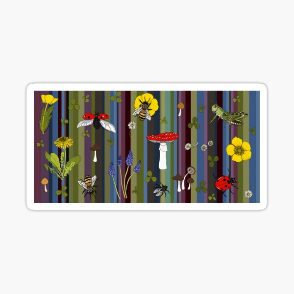 Meadow on retro stripe 2 Sticker