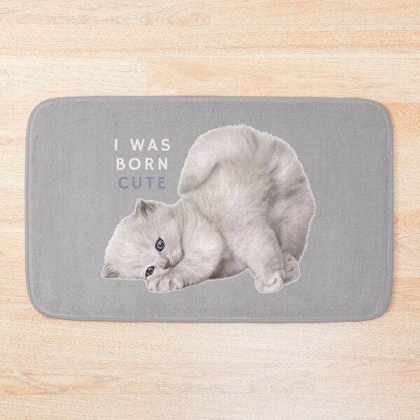 Item preview, Kitten, I was born cute, little fluffy white cat designed and sold by portrait4you.