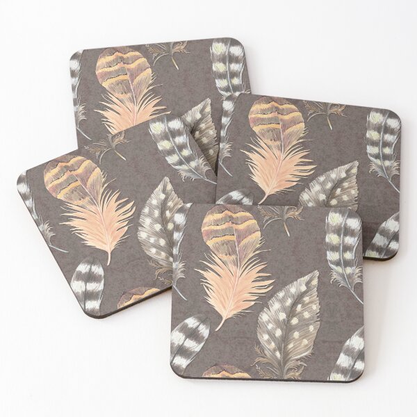 Item preview, Aesthetic Watercolour Feathers in warm hues. designed and sold by LaBellCreative.