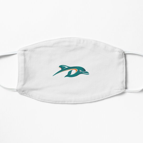 Face Mask for Miami Dolphins Fans. Aqua Background With Orange 