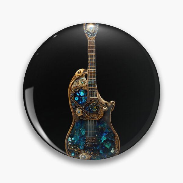 Item preview, Gfab Bfab Gen Ai FFab ABAI Surreal Trends Clothing Steam punk Electric guitar (Ceylon blue Sapphire) designed and sold by Surrealtrends.