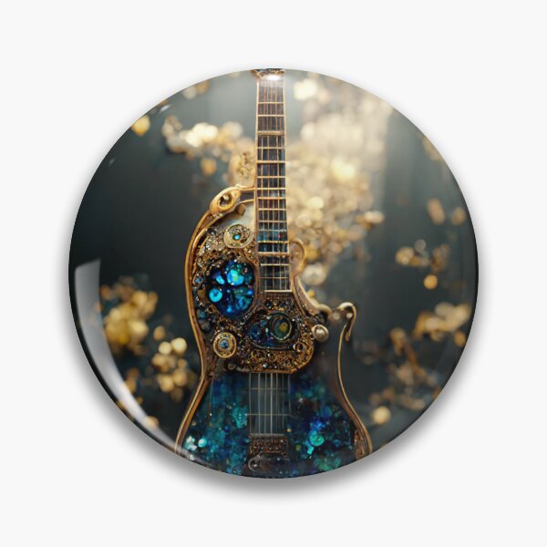 Item preview, Gfab Bfab Gen Ai FFab ABAI Surreal Trends Clothing Ceylon sapphire Electric guitar designed and sold by Surrealtrends.