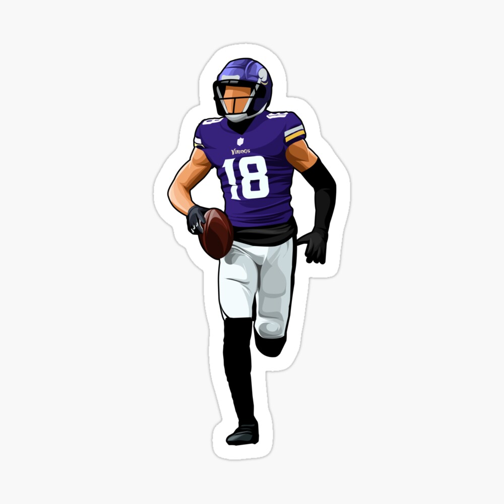 Justin Jefferson Football Poster Style - Justin Jefferson - Sticker