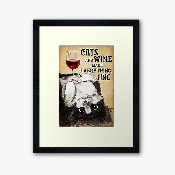 Item preview, Cats and wine make everything fine designed and sold by ADAMANDREWSAU.