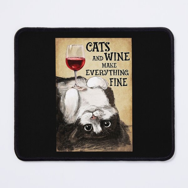 Item preview, Cats and wine make everything fine designed and sold by ADAMANDREWSAU.