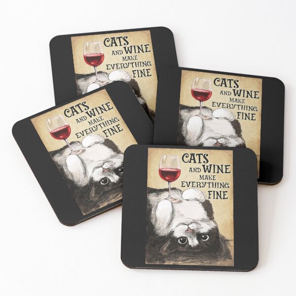 Item preview, Cats and wine make everything fine designed and sold by ADAMANDREWSAU.
