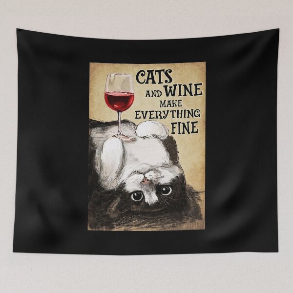 Item preview, Cats and wine make everything fine designed and sold by ADAMANDREWSAU.