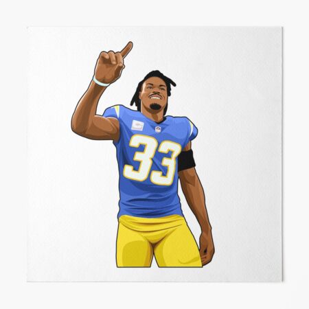 Derwin James Jr Football Paper Poster Chargers 9 - Derwin James Jr - T-Shirt