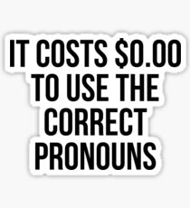 it costs $0.00 to use the correct pronouns Sticker
