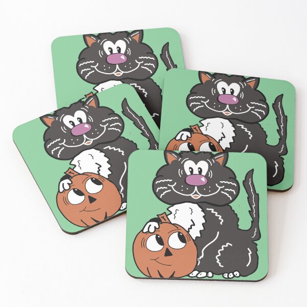 Item preview, Cat & Pumpkin | Retro Halloween designed and sold by thecolorfuldino.