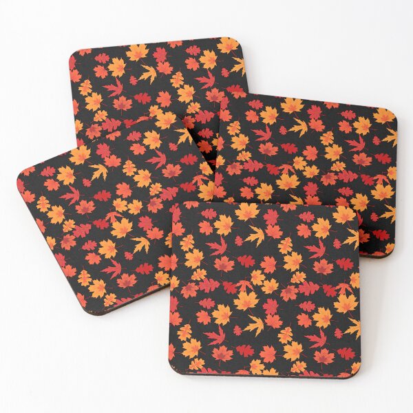 Item preview, Seamless Fall Leaves (Black Background) designed and sold by JadeRyder.