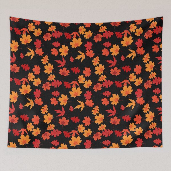 Item preview, Seamless Fall Leaves (Black Background) designed and sold by JadeRyder.