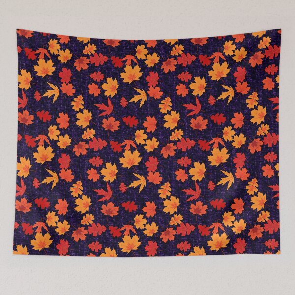 Item preview, Seamless Fall Leaves (Deep Purple Background) designed and sold by JadeRyder.