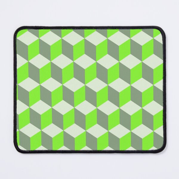 Item preview, Isometric Cube Pattern Lime Grey Geometric Art Cut Out designed and sold by taiche.