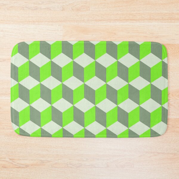 Item preview, Isometric Cube Pattern Lime Grey Geometric Art Cut Out designed and sold by taiche.